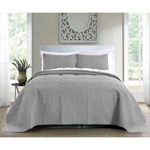 Bedspread Coverlet Set 3-Piece Oversized Bed Cover, Ultrasonic Quilt Twin